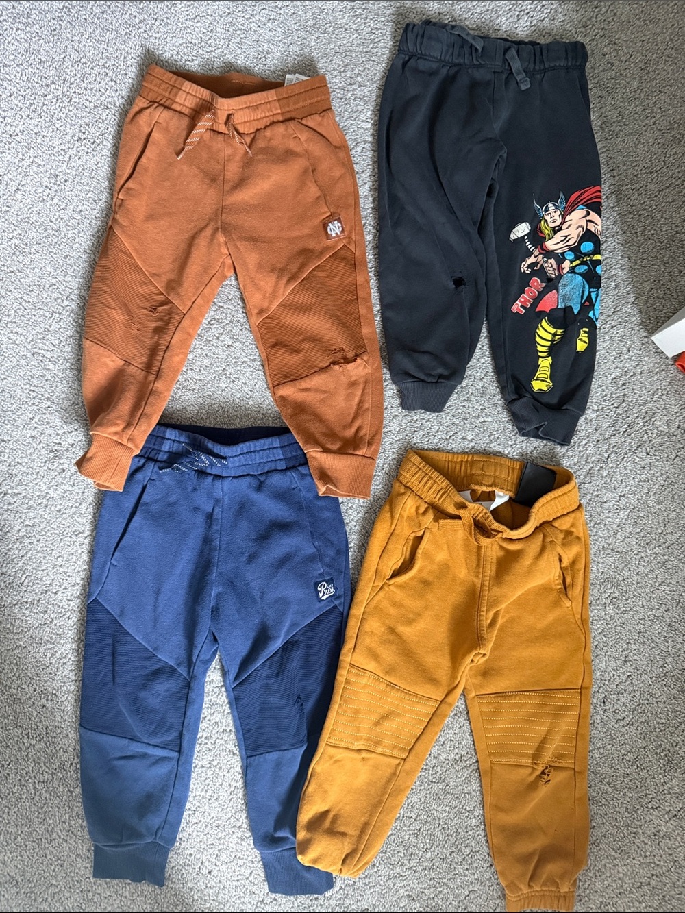H&M Kids Jogger Multipack - Rust, Navy, Mustard & Black